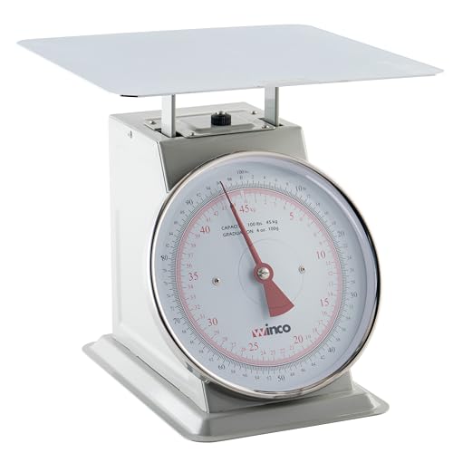 Winco 100 Pound / 9" / White, Steel Scales