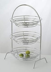 G.E.T. Enterprises WB-721 15" Round Chrome Wire Basket, 3" Deep, Iron Chrome Plated