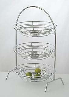 G.E.T. Enterprises WB-721 15" Round Chrome Wire Basket, 3" Deep, Iron Chrome Plated