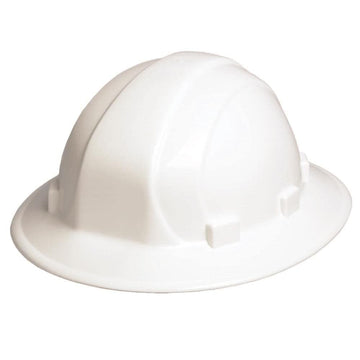 Omega II Full Brim Hard Hat with Mega Ratchet by ERB – Standard, High Density Polyethylene (HDPE), White, Model 19911