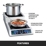 Waring Silver / WIH800 - Double Burner / One Size Countertop Burners