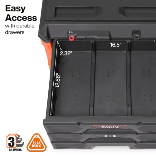 KLEIN TOOLS 3-Drawer / Orange / 50.0 pounds Tool Boxes