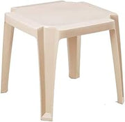 Grosfillex US529866 Miami Outdoor Low Table, 17" x 17" Square, Sandstone (Case of 6)