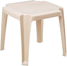 Grosfillex US529866 Miami Outdoor Low Table, 17" x 17" Square, Sandstone (Case of 6)