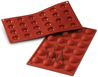 Silikomart Professional Flexible Bakeware: Half-Sphere 0.3 Oz, 1.18" Diam. x .59" Deep, 24 Cavities