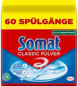 Somat Klassisk powder, opvaskemaskinerens til daglig rengøring, fjerner de mest genstridige pletter ved hver vaskecyklus, skånsomt for miljøet, 1x 960 g