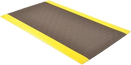 Notrax 415 Pebble Step Sof-Tred Safety/Anti-Fatigue Mat with Dyna-Shield PVC Sponge, for Dry Areas, 4' Width x 60' Length x 3/8" Thickness, Black/Yellow