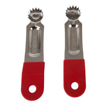 Easy Scooper Tomato Huller | Fruit Vegetable Deseeder | Strawberry Stem Remover with Plastic Handle for Home Restaurant Dinner Food Preparation | Red by Nemco – Model 55874-2