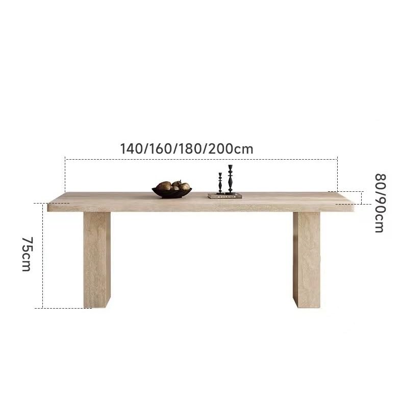 Mesa De Jantar Rock Plate Dining Table Modern Simple Rectangular Home Small Apartment Diner Table by JOYNOW – 200x90x75CM, One Color, Model 8524