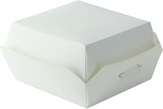 PacknWood 210EATBURG82 4 oz 3.9 x 3.7 x 2 in. Mini White Cardboard Burger Box - 450 Piece