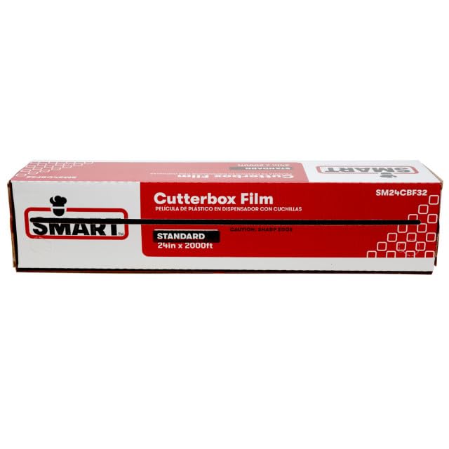 SMART Clear Cling Film Wrap with Cutterbox – SM24CBF32, 24" x 2000' x Standard 32 Gauge | 1/Each