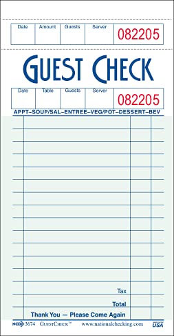520-50 1 Part Guest Check Board 19 Line Green - Case of 2500