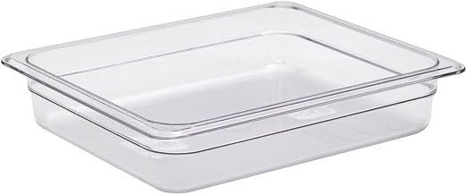 HUBERT Half-Size Clear Polycarbonate Cold Food Pan - 12 4/5" L x 10 3/7" W x 2 1/2" D