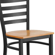Flash Furniture Natural Wood Seat/Black Metal Frame / Set of 1 / Traditional (Pack of 1) Barstools