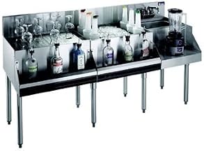 Krowne Metal KR18-W66A-10 Royal 1800 Series Underbar Ice Bin/Cocktail Station, Blender Station & Drainboard 66"W x 24"D