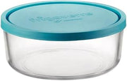 Bormioli Rocco Frigoverre Classic Glass 25.25 Ounce Round Container with Teal Lid
