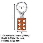 Master Lock 1-1/2" Inside Jaw Diameter / 1 / Red Hasps