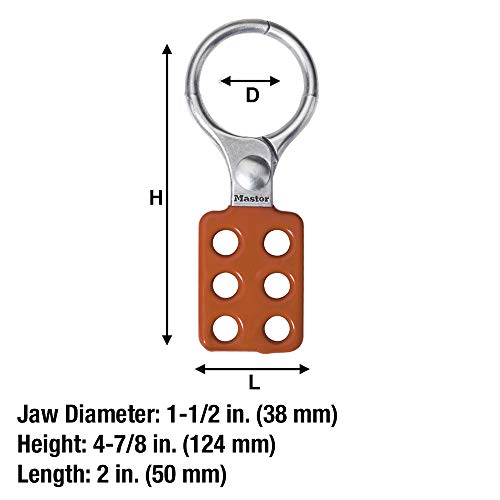 Master Lock 1-1/2" Inside Jaw Diameter / 1 / Red Hasps