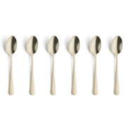 Amefa Champagne / Espresso spoon, 6 pieces. / Espressolöffel, 6-teilig, champagner satiniert Coffee & Espresso Spoons