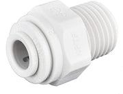 John Guest 1/4 Inch OD x 1/4 Inch NPT Straight Adapter, Push to Connect Plastic Plumbing Fitting, PP010822WP (Pack of 5)