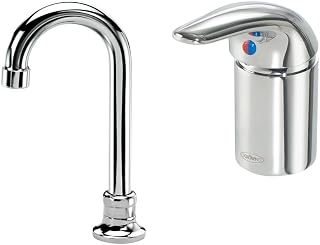 16-330L Krowne Royal Series Faucet, Deck-Mount, Single Hole, Single Lever with Color Coded Index, Remote Valve with 3 1/2" W gooseneck Remote spout, 1.8GPM Aerator