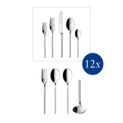 NewWave Collection 64 Piece Flatware Set by Villeroy & Boch – 64 Piece, Stainless Steel, Silver, Model 1263389093