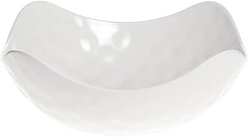 Serving Bowl White, Melamine Hammered Finish - 13"L x 13" W x 5"H