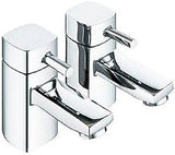 Contemporary Brass Double Handle Centerset Bathroom Sink Taps- Chrome Finish with G1/2 Connection