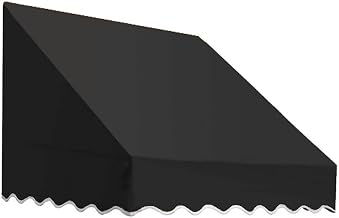AWNTECH 10.38 FT. SAN Francisco Fixed Awning 124.5 in. W X 18 in. H X 36 in. D Acrylic Fabric in Black SF1836-10K