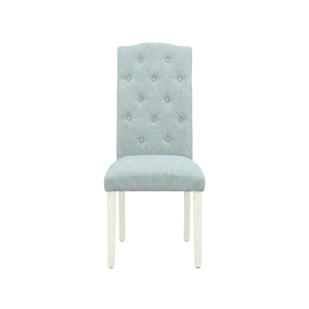 Linen-Upholstered Parsons Dining Chair High-Back by Furnifact – Wood, Linen White, Pack of 2