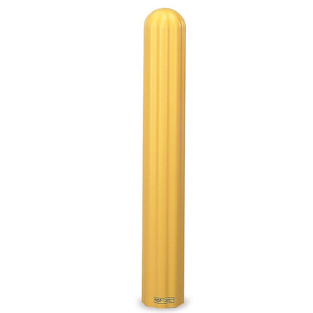 Poly Bollard Sleeve - Ribbed - Fits 8" Dia. Bollard - Yellow - Yellow by Eagle – 10"L x 10"W x 57"H, High-Density Polyethylene, Yellow, Model 1738Y/YELLOW
