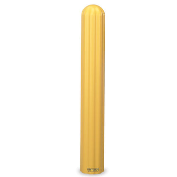 Poly Bollard Sleeve - Ribbed - Fits 8" Dia. Bollard - Yellow - Yellow by Eagle – 10"L x 10"W x 57"H, High-Density Polyethylene, Yellow, Model 1738Y/YELLOW