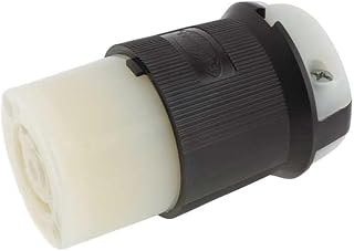 Hubbell HBL2733 Locking Connector, 30 amp, 3 Phase, 480V, L16-30R, Black and White