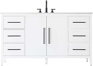 60" Single Bathroom Vanity in White
