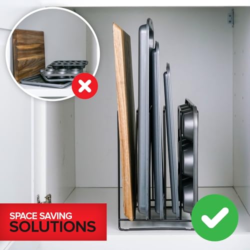 Stock Your Home Black / 11 inches (H) x 9.25 inches (W) x 7.2 inches (D) / Minimalist Pot Lid Holders