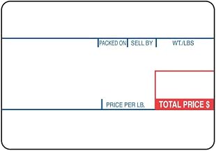 Heartland Label Printers Scale Label Red/Blue, 58mm Length x 40mm Width | 700/Roll, 12 Roll/Case