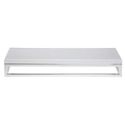 Cerve Collection Chrome Display Riser with White Top - 3 1/5"H by HUBERT – Metal, Grey, Model 53034+21734