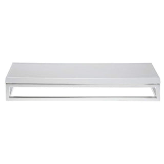 Cerve Collection Chrome Display Riser with White Top - 3 1/5"H by HUBERT – Metal, Grey, Model 53034+21734
