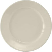 Tuxton China TRE-006 Plate, 6-5/8" Diameter, Round, Wide Rim, Rolled Edge, Microwave and Dishwasher Safe, Oven Proof, Fully Vitrified, Ceramic, Reno, American White/Eggshell, Pack of 36