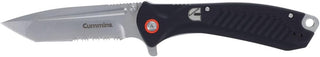 Cummins Serrated Edge Folding Pocket Knife 4-Inch Tanto Blade CMN4724 with Liner Lock Lightweight Utility Knife - Black