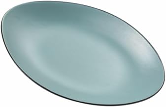 Yanco BM-211TL Birmingham Melamine 11.50 x 7.25 x 1.125 in. Deep Oval Plate - Gray & Teal