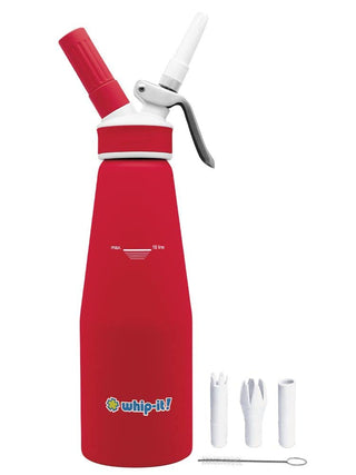 Accent Dispenser by Whip-It! – 1 Liter, Aluminum, Red, Model DC-Acc-L03R