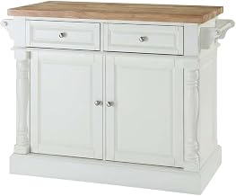 Furnifact Oxford Butcher Block Kitchen Island, with Durable Surface, Anti-tip, Sleek Finish, Sturdy Build, Ideal for Modern Kitchens