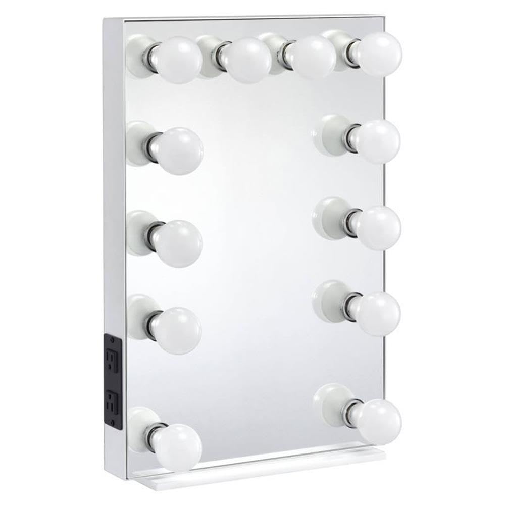 ASA Rectangle Accent Mirror in White by Acme – 24"L x 16"W, Metal, White, Model AC00760