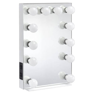 ASA Rectangle Accent Mirror in White by Acme – 24"L x 16"W, Metal, White, Model AC00760