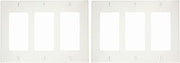 Leviton 80411-NW 3-Gang Decora/GFCI Device Wallplate, Standard Size, Thermoset, Device Mount, White (Pack of 2)