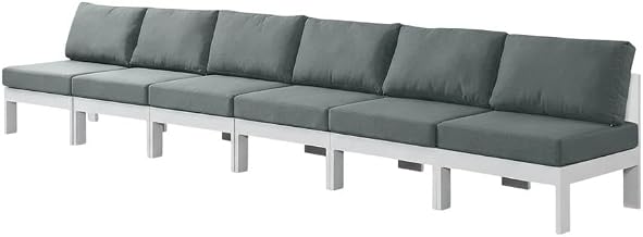 Gray Fabric Patio Modular Sofa, Contemporary Style, Comfortable Seating, Durable Frame, Weather-Resistant Upholstery