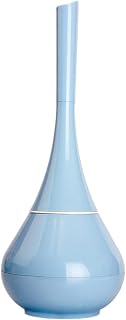 Cact Toilet Brush with Soft tles, Long Plastic Handle, Splash-Proof Holder, Ideal for Bathroom Cleaning, Home & Office Use - Sky Blue