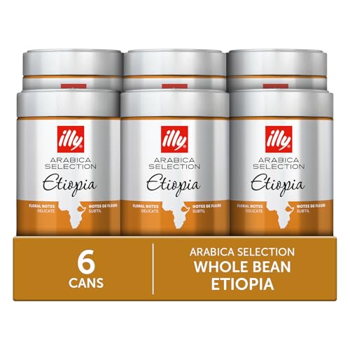 illy Etiopia Single Origin Medium Roast / 8.8 Ounce (Pack of 6) / Silver Roasted Coffee Beans
