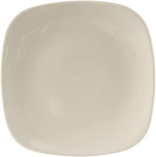 Tuxton China BEH-072C Plate, 7-1/4", Square, Rolled Edge, Microwave and Dishwasher Safe, Oven Proof, Fully Vitrified, Ceramic, DuraTux, American White/Eggshell, Pack of 12